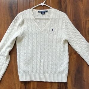 Polo Ralph Lauren Sport Cream Cable Knit Long Sleeve Sweater
